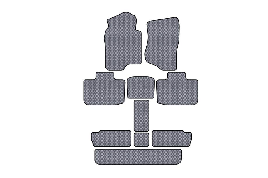 Cadillac Escalade 2007-2014 Rubber floor mats Carsuit (3 rows, gray) Photo 1
