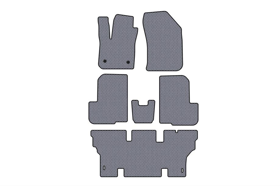 Dacia Lodgy 2012-2022 Rubber Floor Mats Carsuit (3 Rows, 7-Seater, Grey) Image