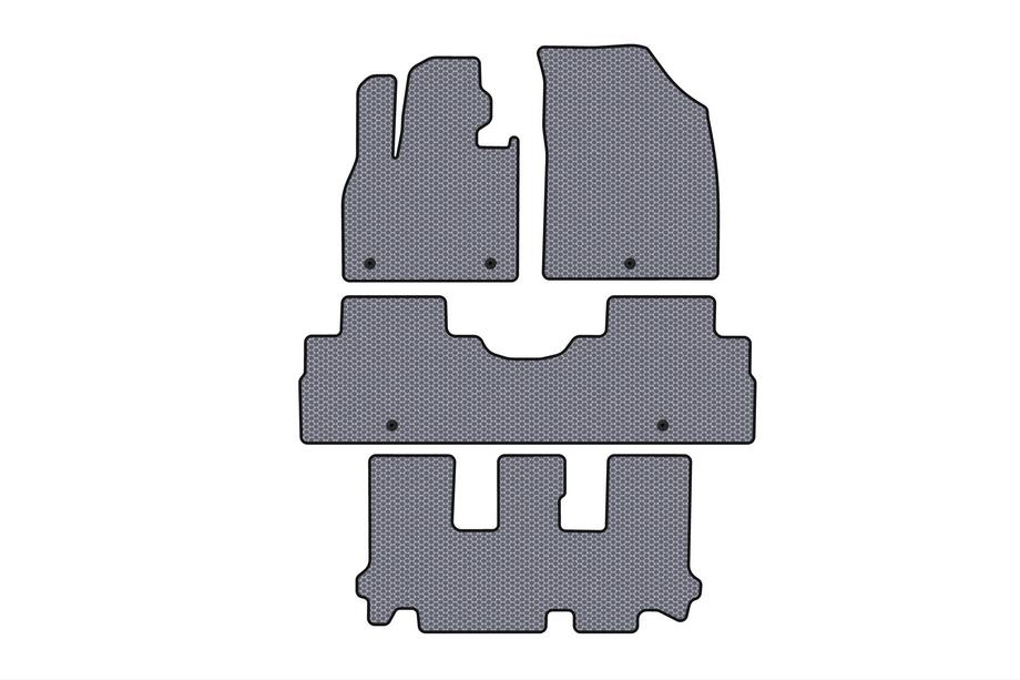 Hyundai Palisade 2018-2025 Rubber floor mats Carsuit (3 rows, 8-seater, gray) Image