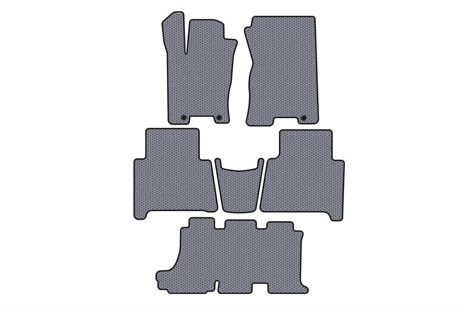 Kia Mohave 2008-2016 Rubber floor mats Carsuit (3 rows, gray) Image