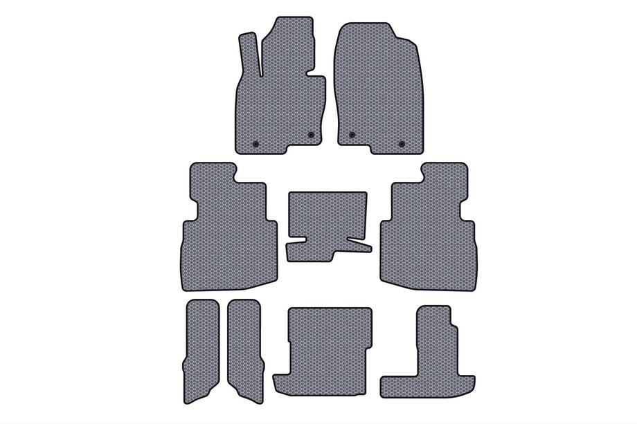 Mazda CX-9 2017- Rubber Floor Mats Carsuit (3 Rows, 7-Seater, Grey) Image