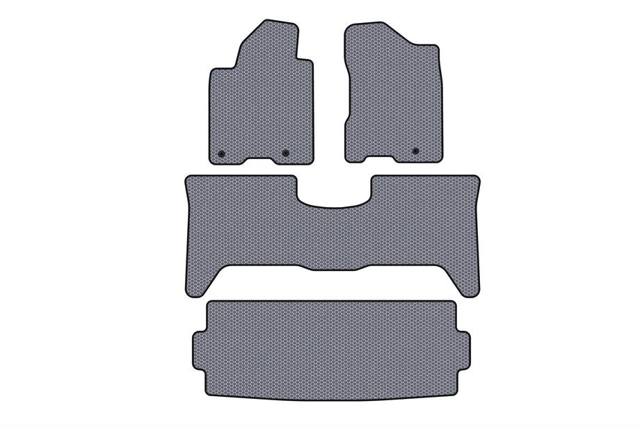 Nissan Armada 2003-2015 Rubber Floor Mats Carsuit (3 Rows, 2003-2008 Gray) Image