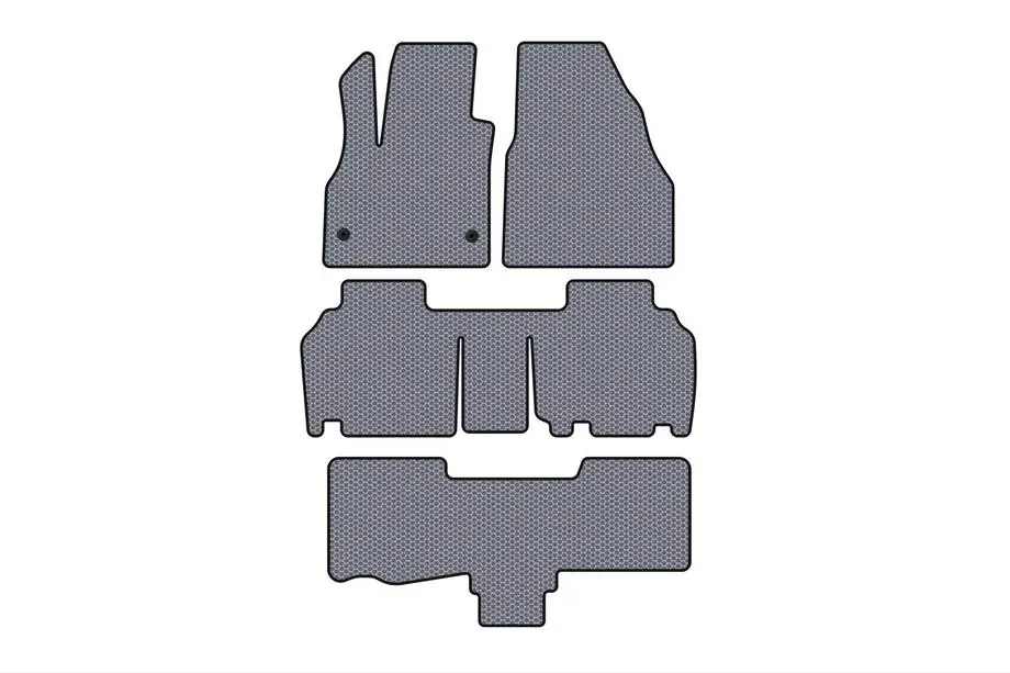 Renault Kangoo 2008–2020 Rubber floor mats Carsuit (3 rows, 5-door/7-seater, gray) Image