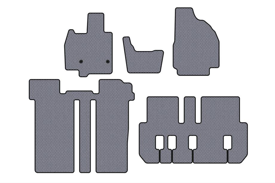 Toyota Previa 2006-2019 Rubber floor mats Carsuit (3 rows, 6-seater, gray) Image