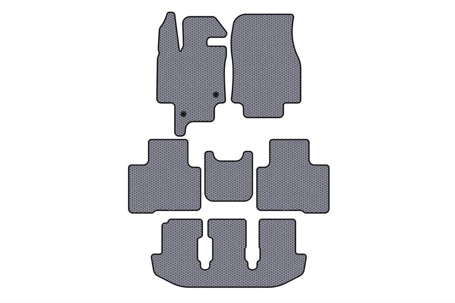 Toyota Highlander 2019- Rubber Floor Mats Carsuit (3 Rows, 7-Seater, Grey) Photo 1