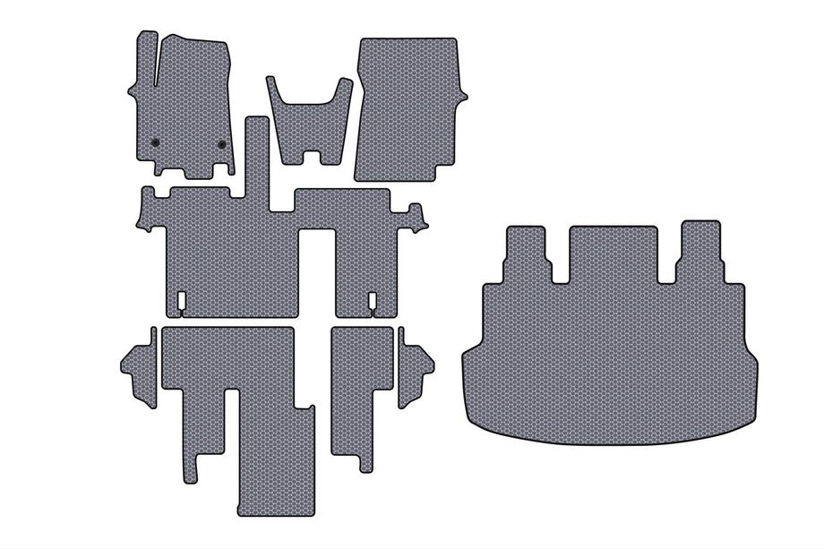 Hyundai Staria 2021- Rubber floor mats Carsuit (full interior, 1+1.5/9-seater, gray) Image