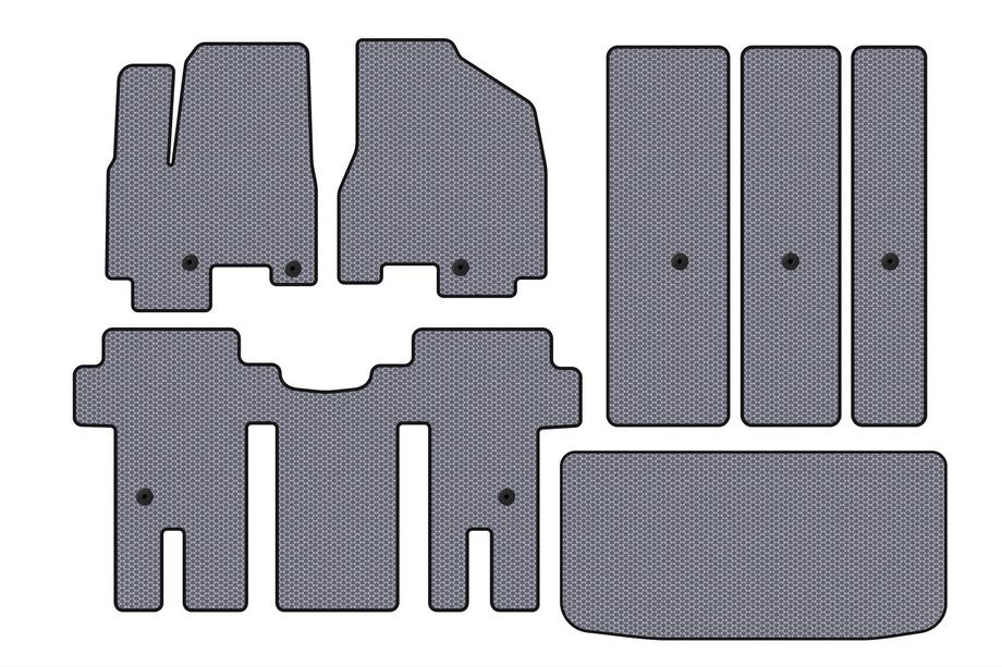 Kia Carnival 2014-2020 Rubber Floor Mats Carsuit (Full Set, Grey) Image