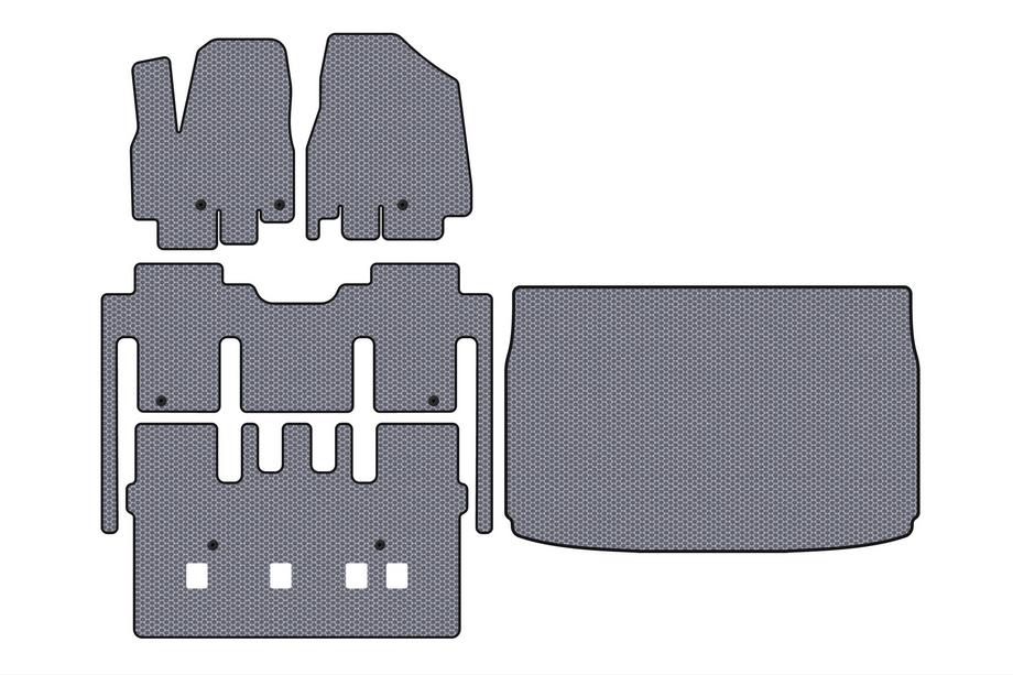 Kia Sedona 2014-2020 Rubber floor mats Carsuit (full interior, 8-seater, gray) Image