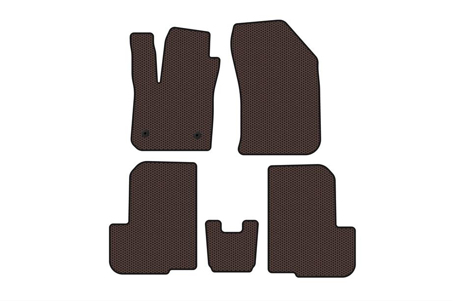 Dacia Lodgy 2012-2022 Rubber floor mats Carsuit (2 rows, 7-seater, brown) Image