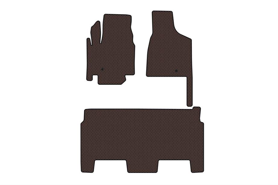 Dodge Grand Caravan V 2008-2020 Rubber Mats Carsuit (2008-2020, 2 Rows, 8-Seater/SXT Trim, Brown) Image