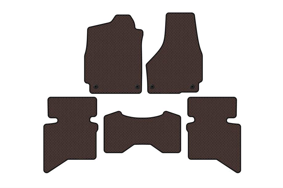 Dodge RAM (DS/DJ/D2) 2009–2024 Rubber floor mats Carsuit (2009+, 5-seater/Double cab, brown) Image