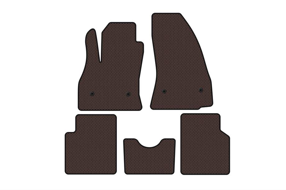 Fiat 500/500L 2013-2022 Rubber floor mats Carsuit (for 500L, brown) Image