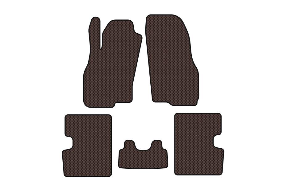 Fiat Punto Grande/EVO 2006-2018 Rubber Floor Mats Carsuit (HB, 5-Door, Pre-Facelift, Brown) Image