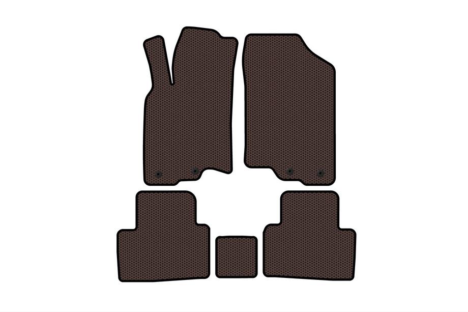 Honda Insight II 2009-2014 Rubber floor mats Carsuit (HB, Hybrid, brown) Image