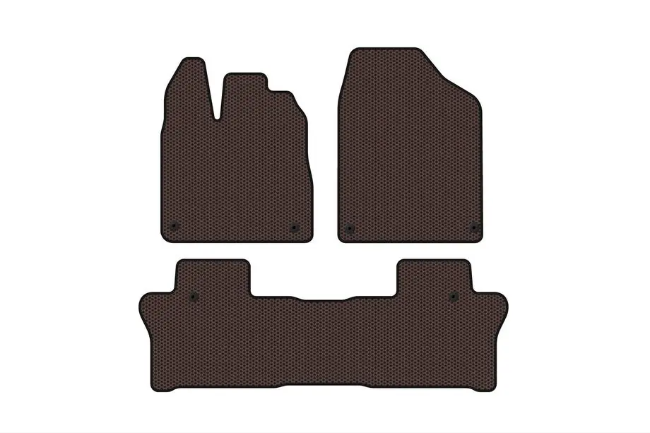 Honda Pilot 2015-2022 Rubber floor mats Carsuit (2 rows, brown) Image