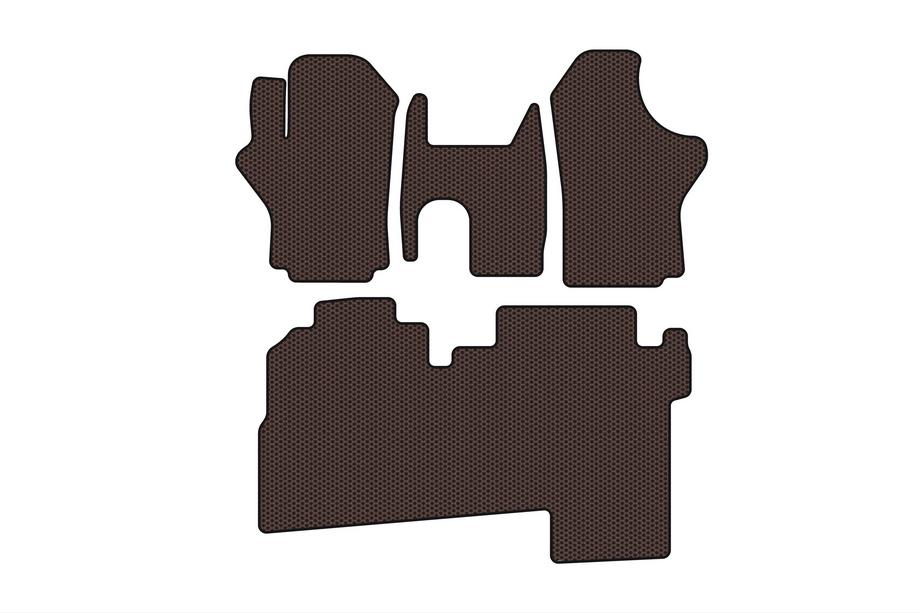 Hyundai H200, H1, Starex 1998-2007 Rubber floor mats Carsuit (2004-2007, 2 rows, 8-seater, brown) Image