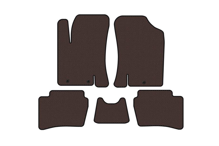Hyundai I-20 2008-2012 Rubber floor mats Carsuit (HB, brown) Image