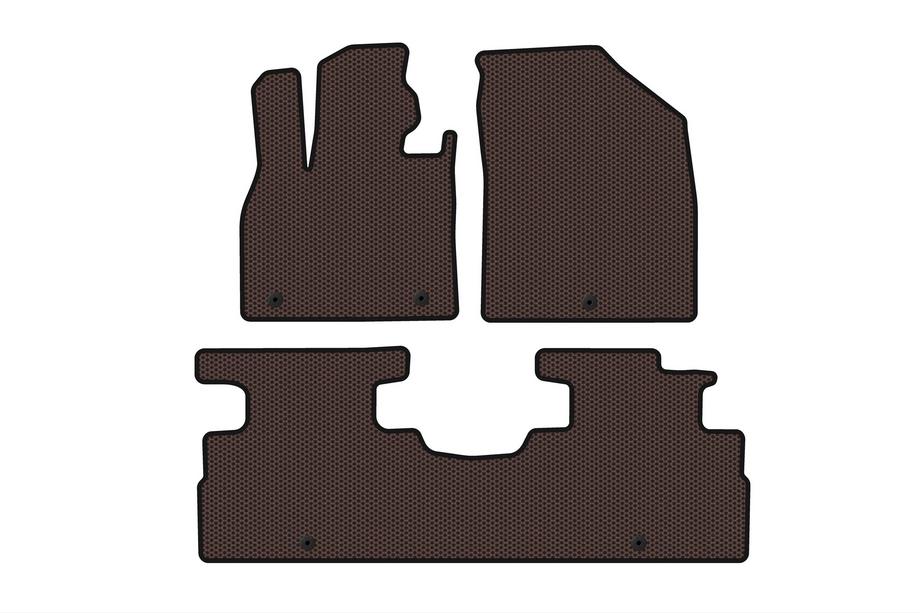 Hyundai Palisade 2018-2025 Rubber floor mats Carsuit (2 rows, 7-seater, brown) Image