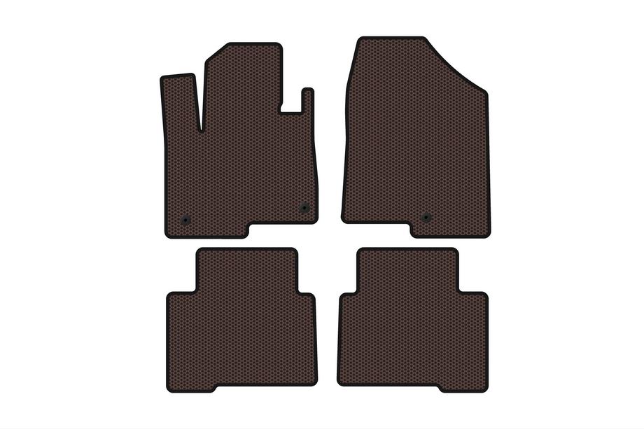 Hyundai Santa Fe 4 2018-2023 Rubber floor mats Carsuit (2 rows, for Grand, brown) Image