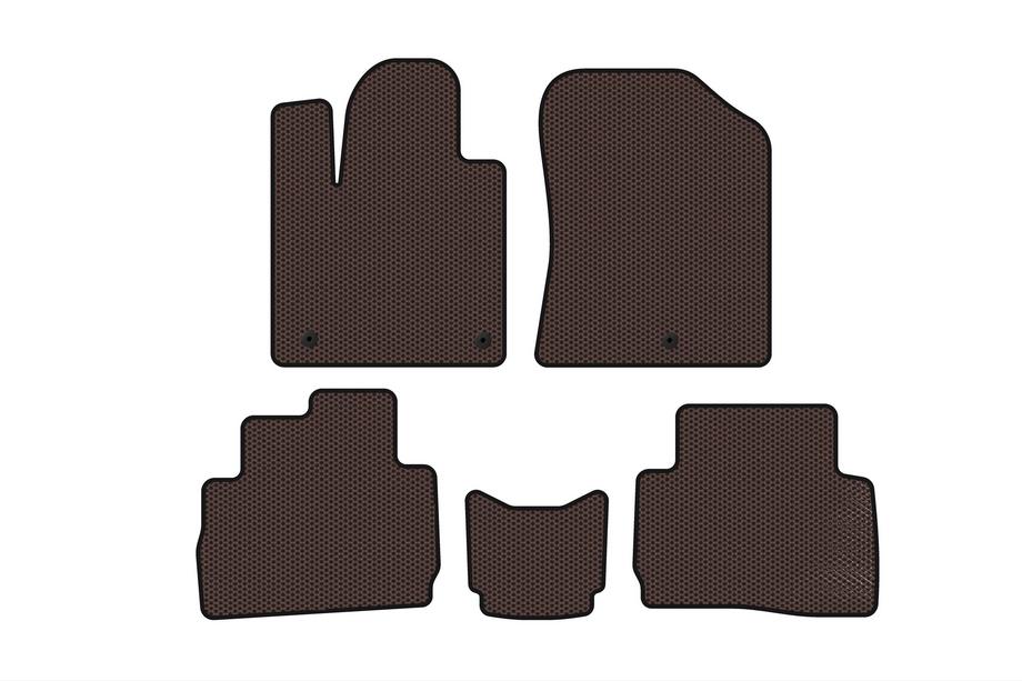 Hyundai Santa Fe 4 2018-2023 Rubber floor mats Carsuit (2020-2023, brown) Image