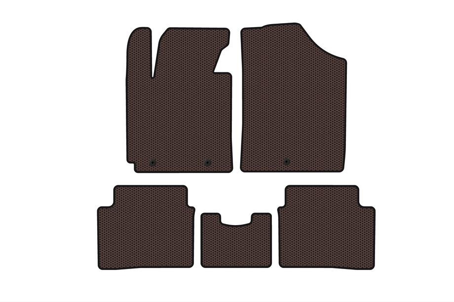 Hyundai Veloster 2011-2017 Rubber Floor Mats Carsuit (Brown) Image