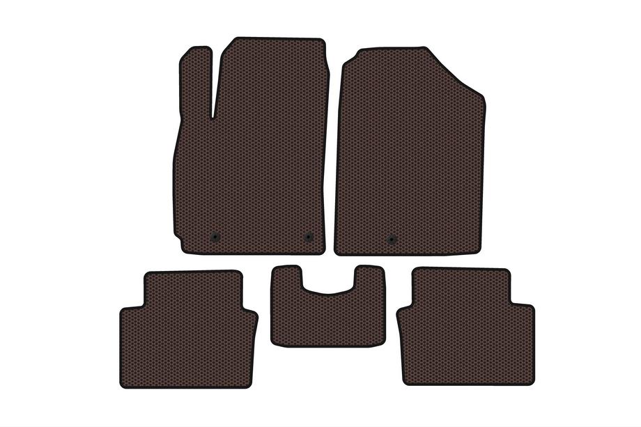 Hyundai Veloster 2018-2022 Rubber floor mats Carsuit (Coupe, brown) Photo 1