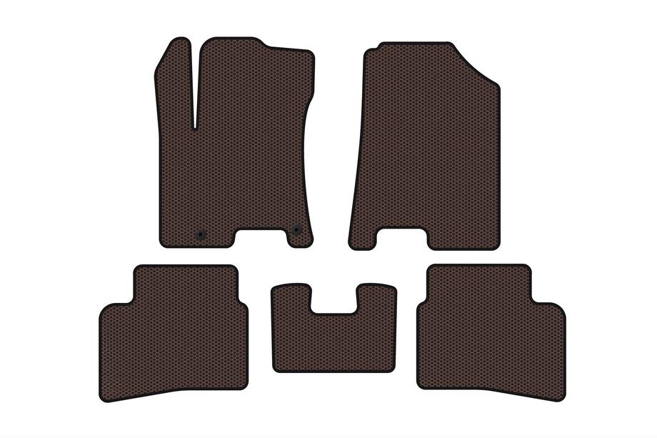 Hyundai Venue 2019- Rubber Floor Mats Carsuit (Brown) Image