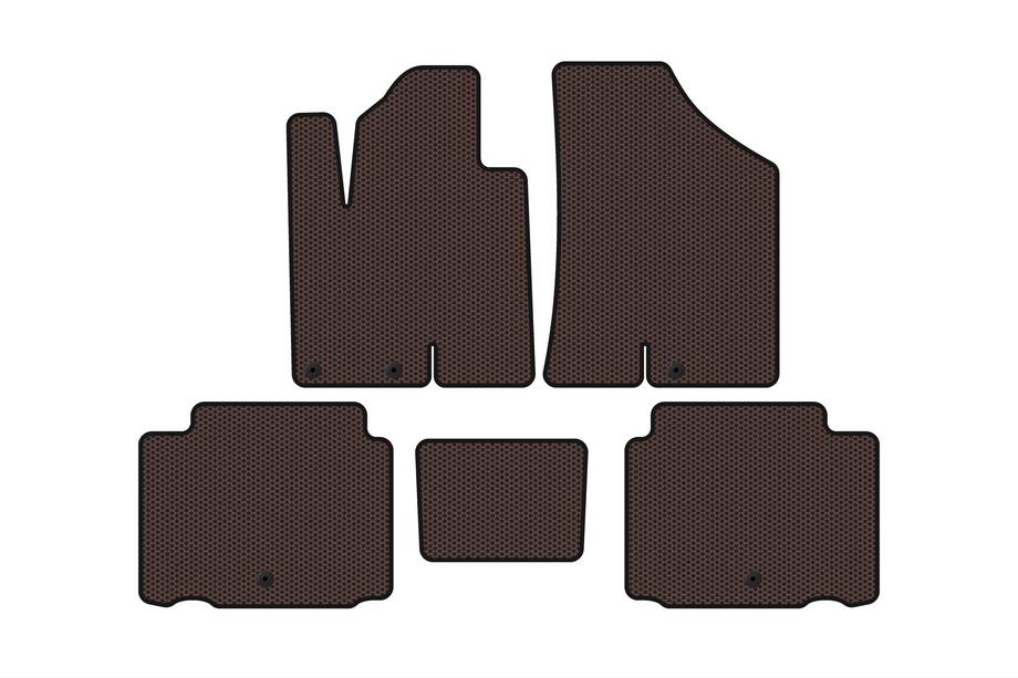 Hyundai IX55 2007-2012 Rubber Floor Mats Carsuit (Brown) Image