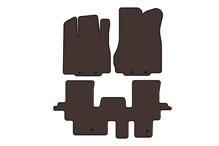 Infiniti QX60 2016-2021 Rubber floor mats Carsuit (2 rows, brown) Image