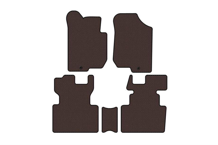Kia Carens 1999-2012 Rubber floor mats Carsuit (2006-2012, 2 rows, 7-seater, brown) Photo 1