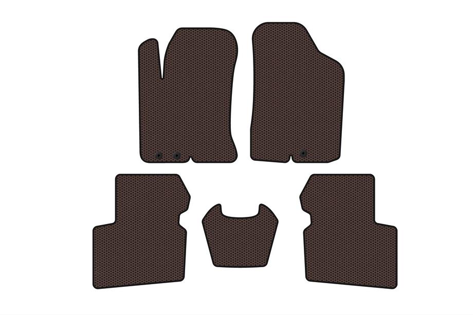 Kia Cerato 2 2010-2013 Rubber Floor Mats Carsuit (SD, Brown) Image