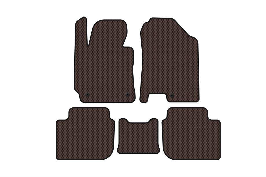 Kia Cerato 3 2013-2018 Rubber Floor Mats Carsuit (SD, Brown) Image