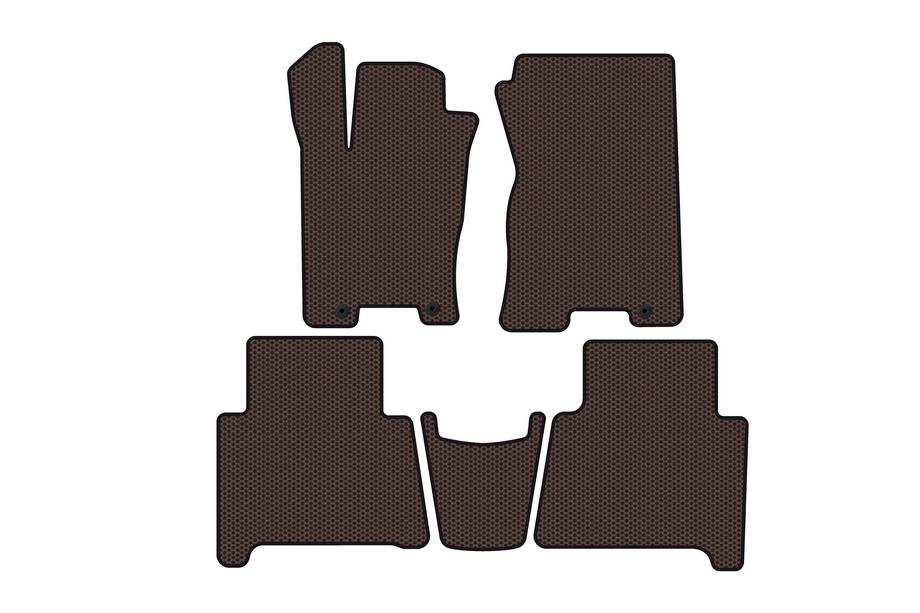 Kia Mohave 2008-2016 Rubber Floor Mats Carsuit (Brown) Image