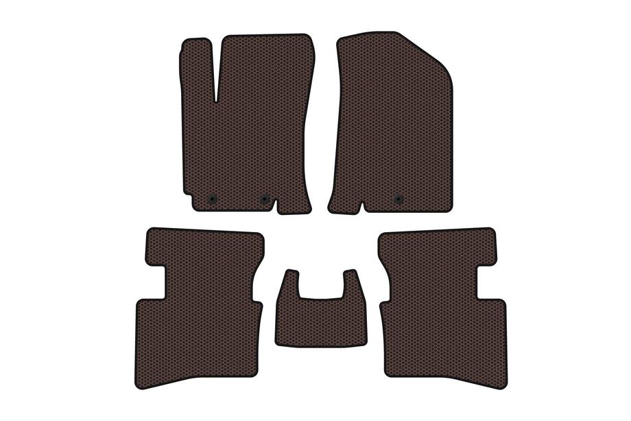 Kia Rio 2012-2017 Rubber Floor Mats Carsuit V2 (Brown) Image