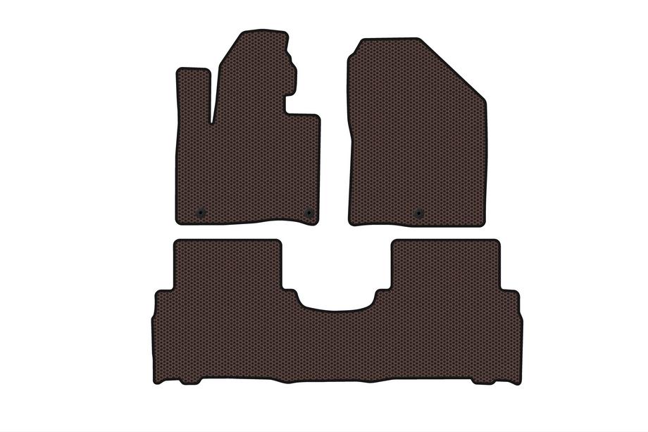Kia Sorento III UM 2014-2020 Rubber floor mats Carsuit (2014-2018, 5-seater, brown) Photo 1