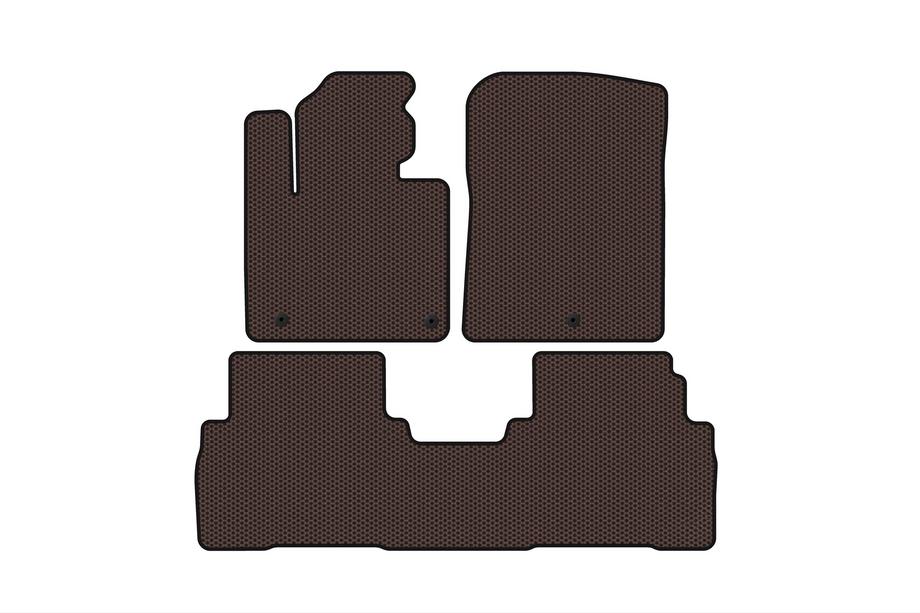 Kia Sorento III UM 2014-2020 Rubber Floor Mats Carsuit (7-Seater, Brown) Photo 1