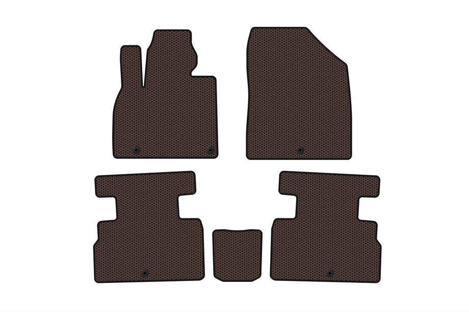 Kia Stonic 2017- Rubber floor mats Carsuit (2 rows, 7-seater, brown) Image
