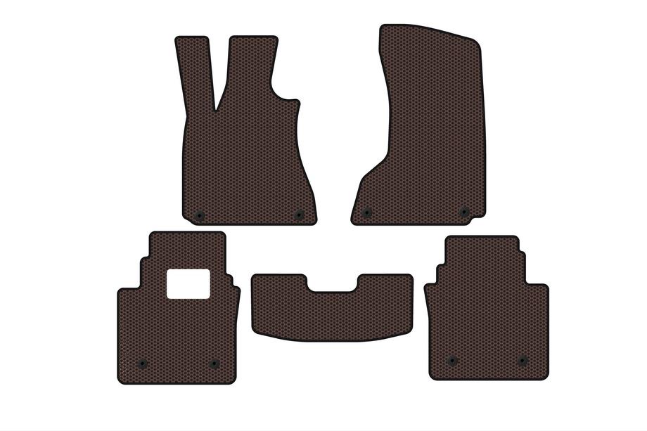 Maserati Quattroporte 2013-2023 Rubber Floor Mats Carsuit (SD, Brown) Image