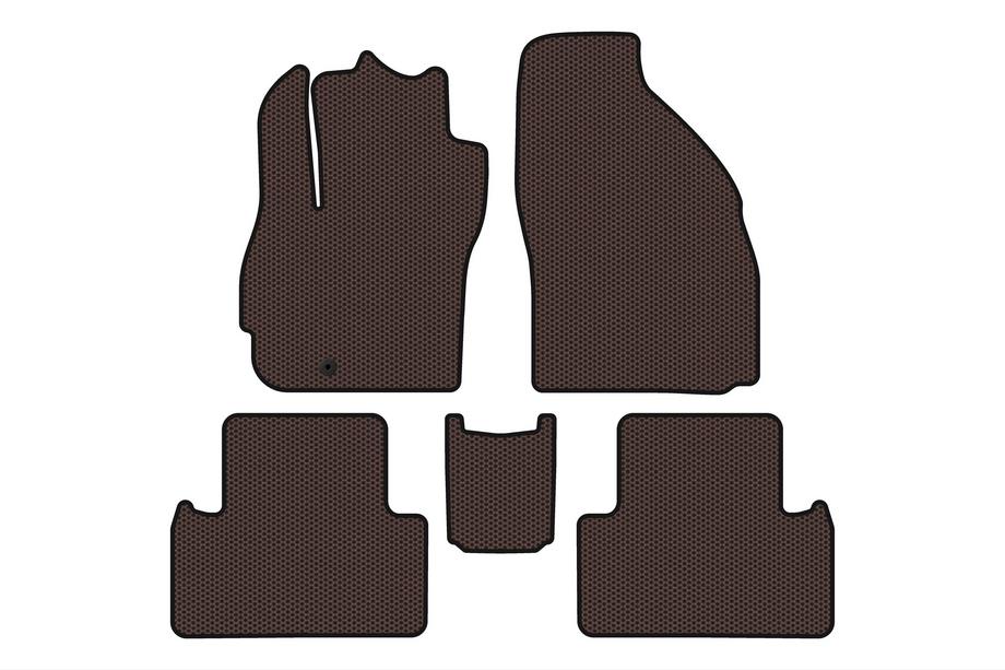 Mazda 5 2005-2009 Rubber floor mats Carsuit (2 rows, 7-seater, brown) Image