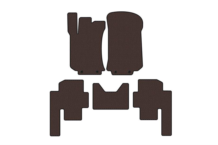 Mercedes R-class W251 2005-2017 Rubber floor mats Carsuit (2 rows, brown) Image