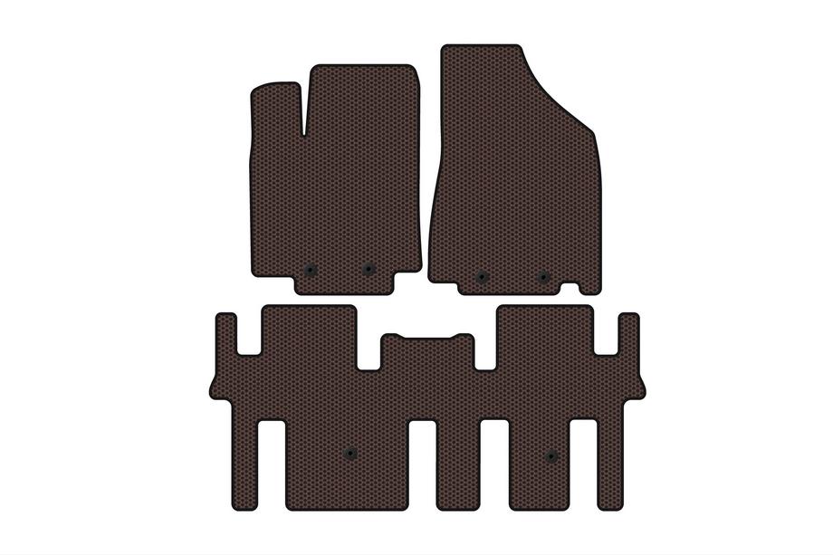 Nissan Pathfinder R52 2012-2021 Rubber floor mats Carsuit (2 rows, brown) Image