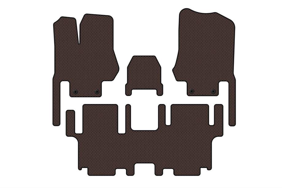 Nissan Quest 2011-2017 Rubber floor mats Carsuit (2 rows, 7-seater, brown) Photo 1