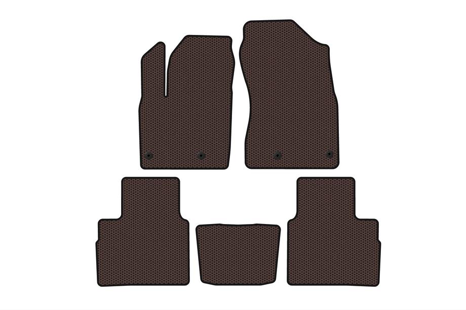 Nissan X-trail T33/Rogue 2022- Rubber floor mats Carsuit (5-seater, brown) Image