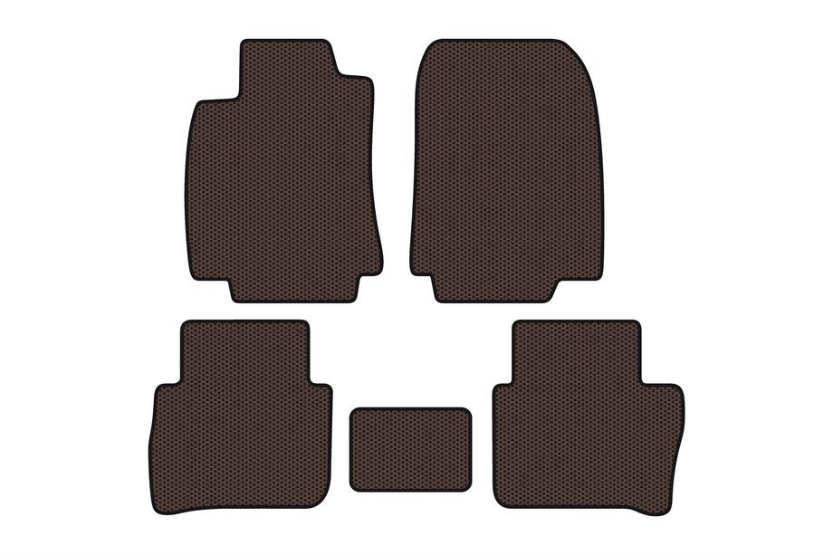 Nissan Tiida 2011-2014 Rubber floor mats Carsuit (HB, brown) Image