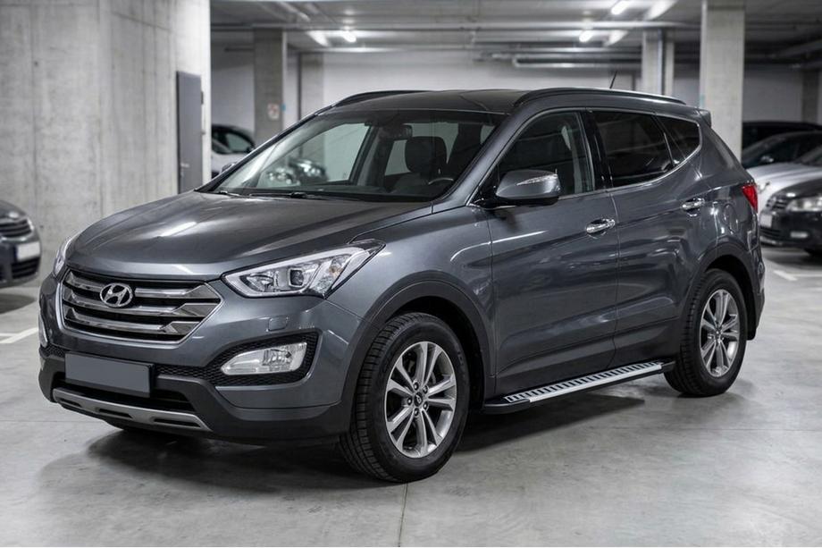 Hyundai Santa Fe 3 2012-2018 Side Steps Line (2 pcs, Aluminum) Image