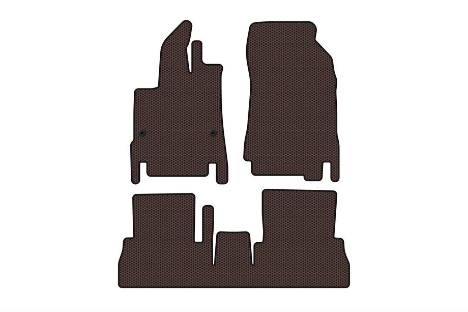 Peugeot Partner/Rifter 2019- Rubber Floor Mats Carsuit (7-Seater/Long Wheelbase, Brown) Photo 1