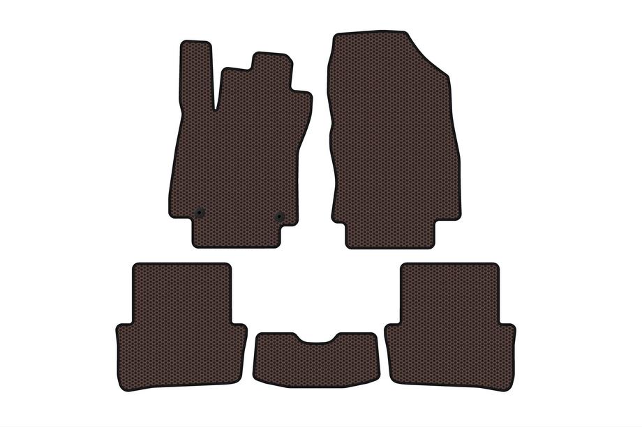 Renault Clio IV 2012-2019 Rubber floor mats Carsuit (2012-2016, HB, 5-door, brown) Image