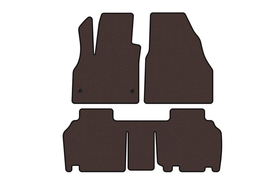 Renault Kangoo 2008–2020 Rubber floor mats Carsuit (2 rows, 5-door/7-seater, brown) Photo 1