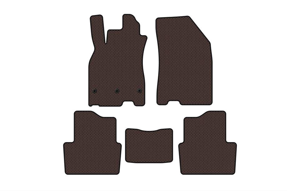 Renault Megane III 2009-2016 Rubber Floor Mats Carsuit (SD, Brown) Image