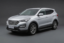 Hyundai Santa Fe 3 2012-2018 Side Steps Bosphorus Black (2 pcs, Aluminum) photo 1